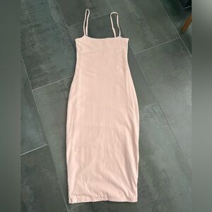 Blush Pink Bodycon Slip Dress, Size M